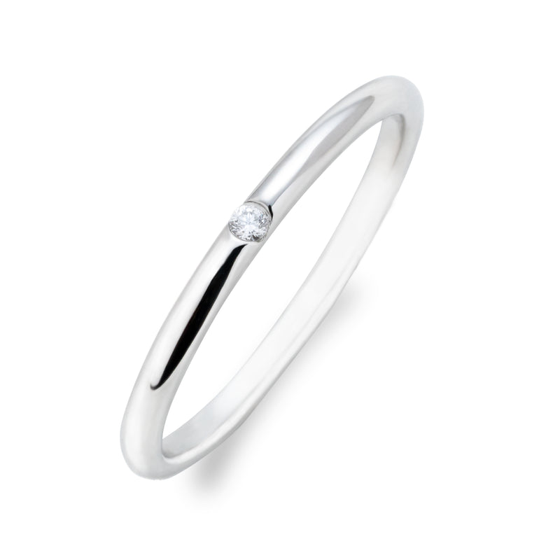 ダイヤモンドリング 1石 0.01ct ストレート 細身 PT900 プラチナ