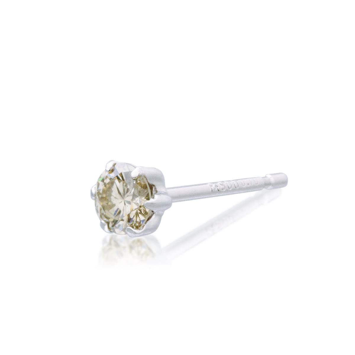 シャンパンカラー ダイヤモンドピアス TTLB 計0.2ct PT900 プラチナ 6本爪 スタッド