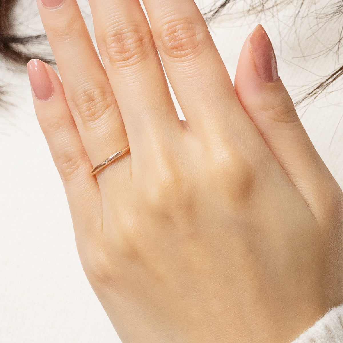 カットリング ダイヤモンド 1石 0.003ct K10PG ピンクゴールド