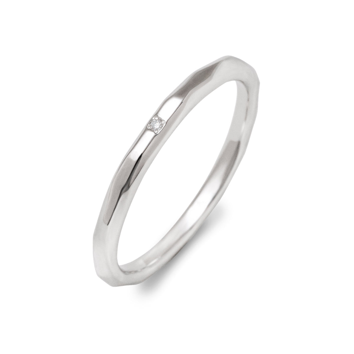カットリング ダイヤモンド 1石 0.003ct K10WG ホワイトゴールド