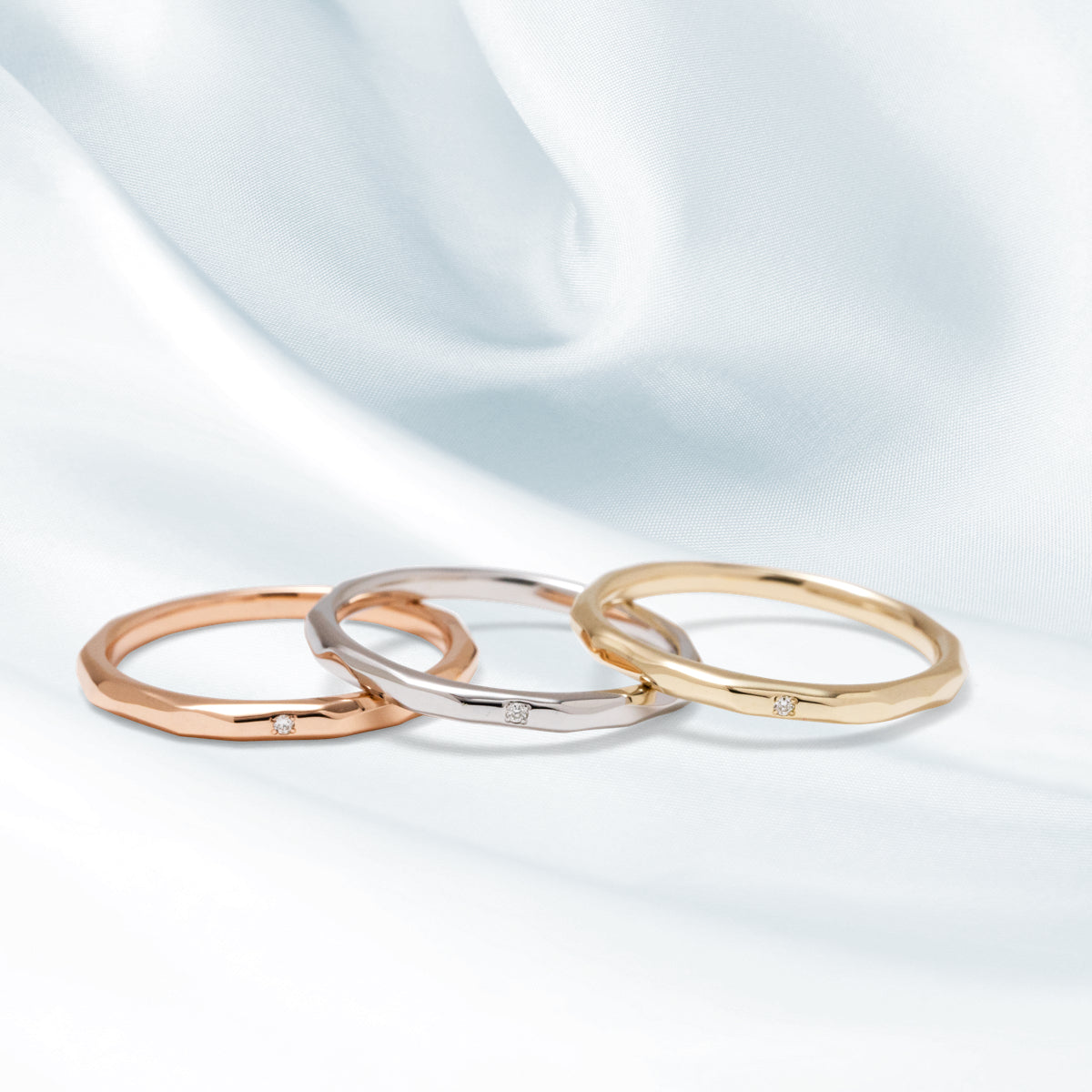 カットリング ダイヤモンド 1石 0.003ct K10WG ホワイトゴールド