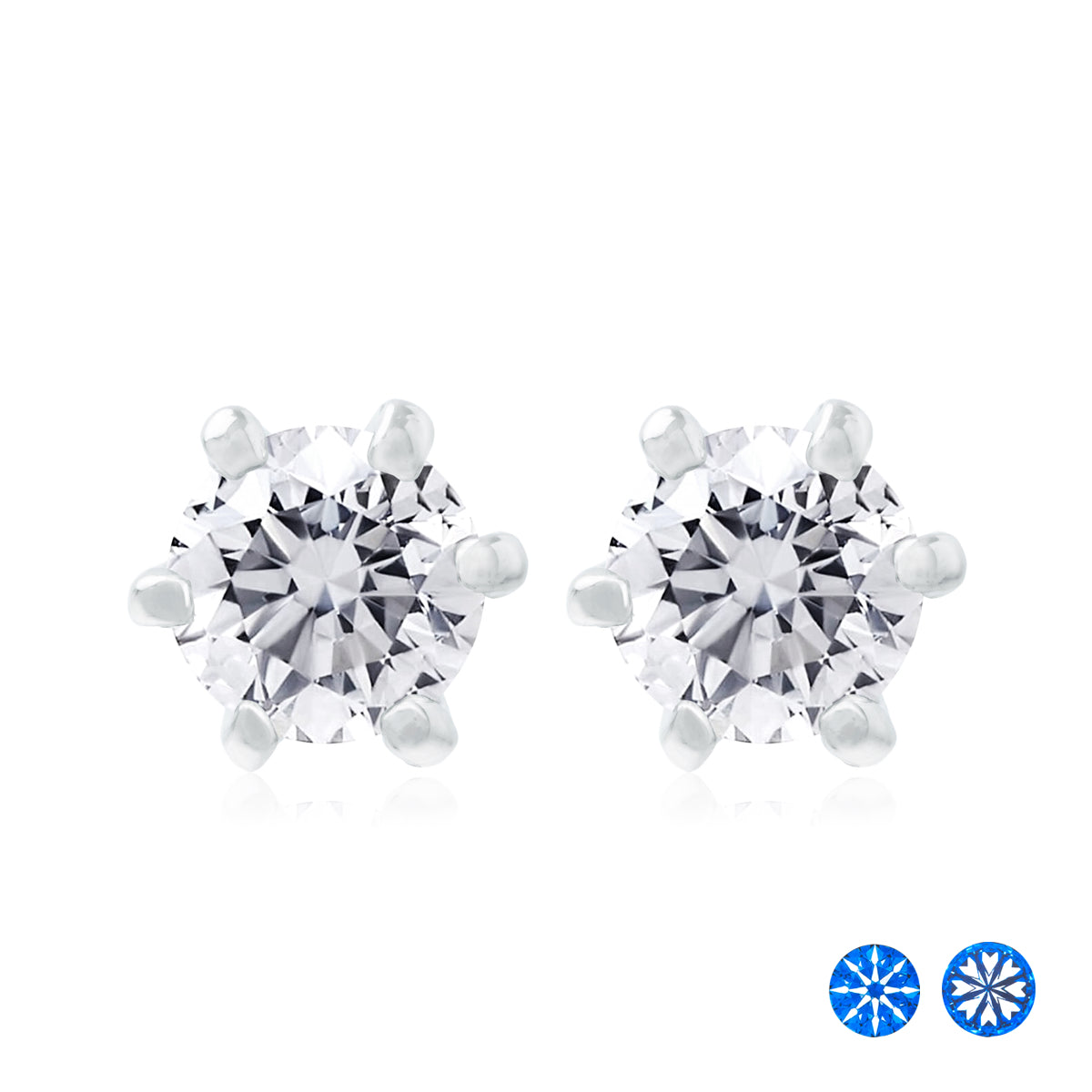 ダイヤモンドピアス WD 計0.2ct Dカラー Heart&Cupid PT900 プラチナ 6本爪 スタッド