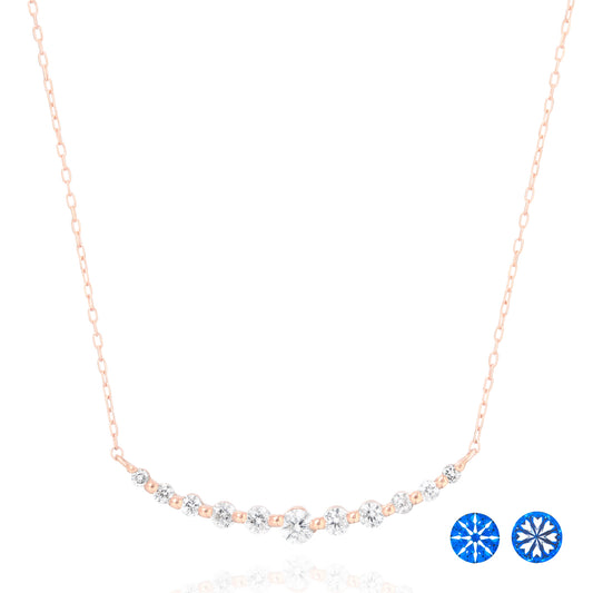 ダイヤモンドネックレス 11粒 0.3ct Heart&Cupid ライン K10PG ピンクゴールド