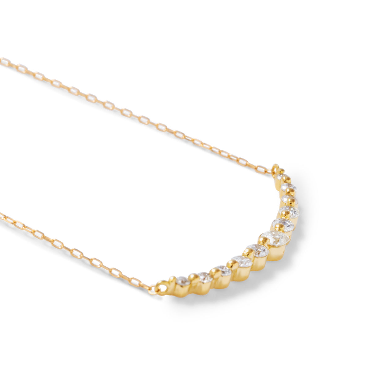 ダイヤモンドネックレス 11粒 0.3ct Heart&Cupid ライン K10YG イエローゴールド