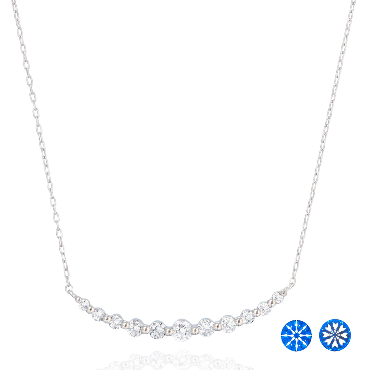 ダイヤモンドネックレス 11粒 0.3ct Heart&Cupid ライン PT プラチナ