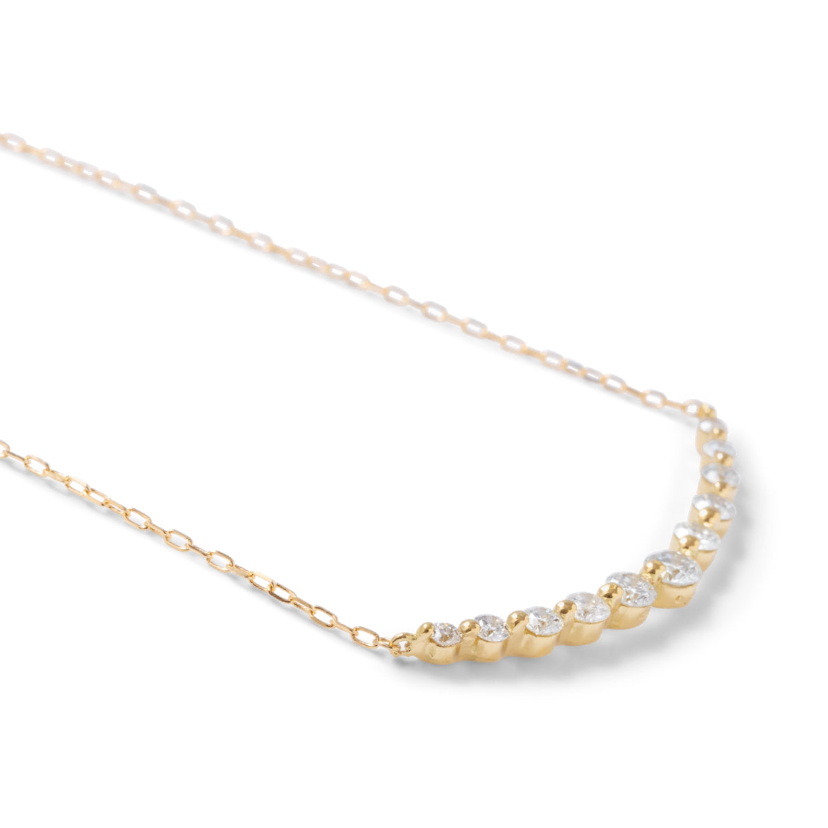 ダイヤモンドネックレス 11粒 0.5ct Heart&Cupidライン K10YG イエローゴールド