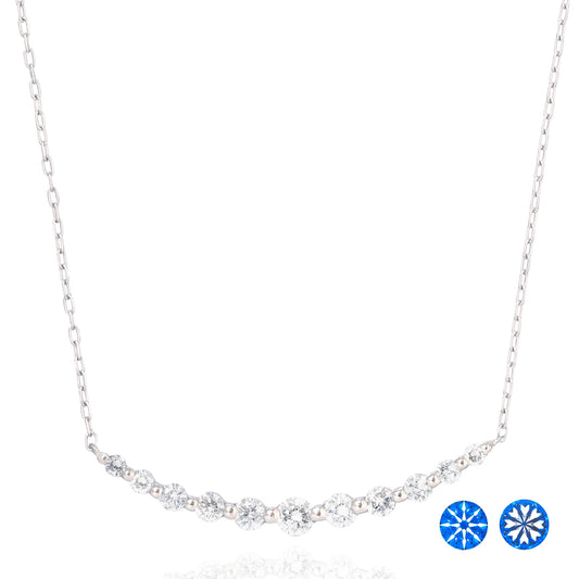 ダイヤモンドネックレス 11粒 0.5ct Heart&Cupidt ライン PT プラチナ