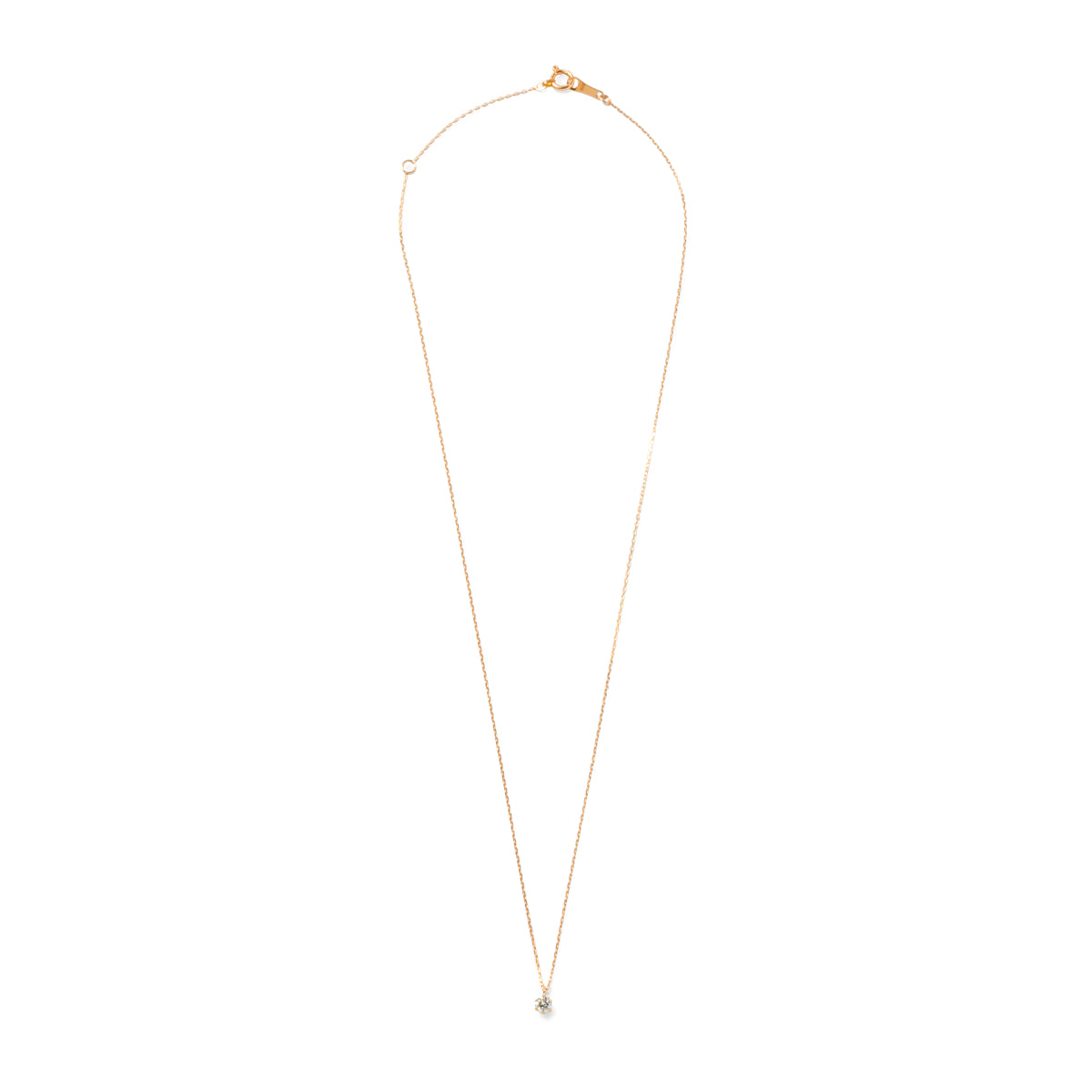 ダイヤモンドネックレス 1粒 6本爪 0.1ct Heart&Cupid K18PG ピンクゴールド
