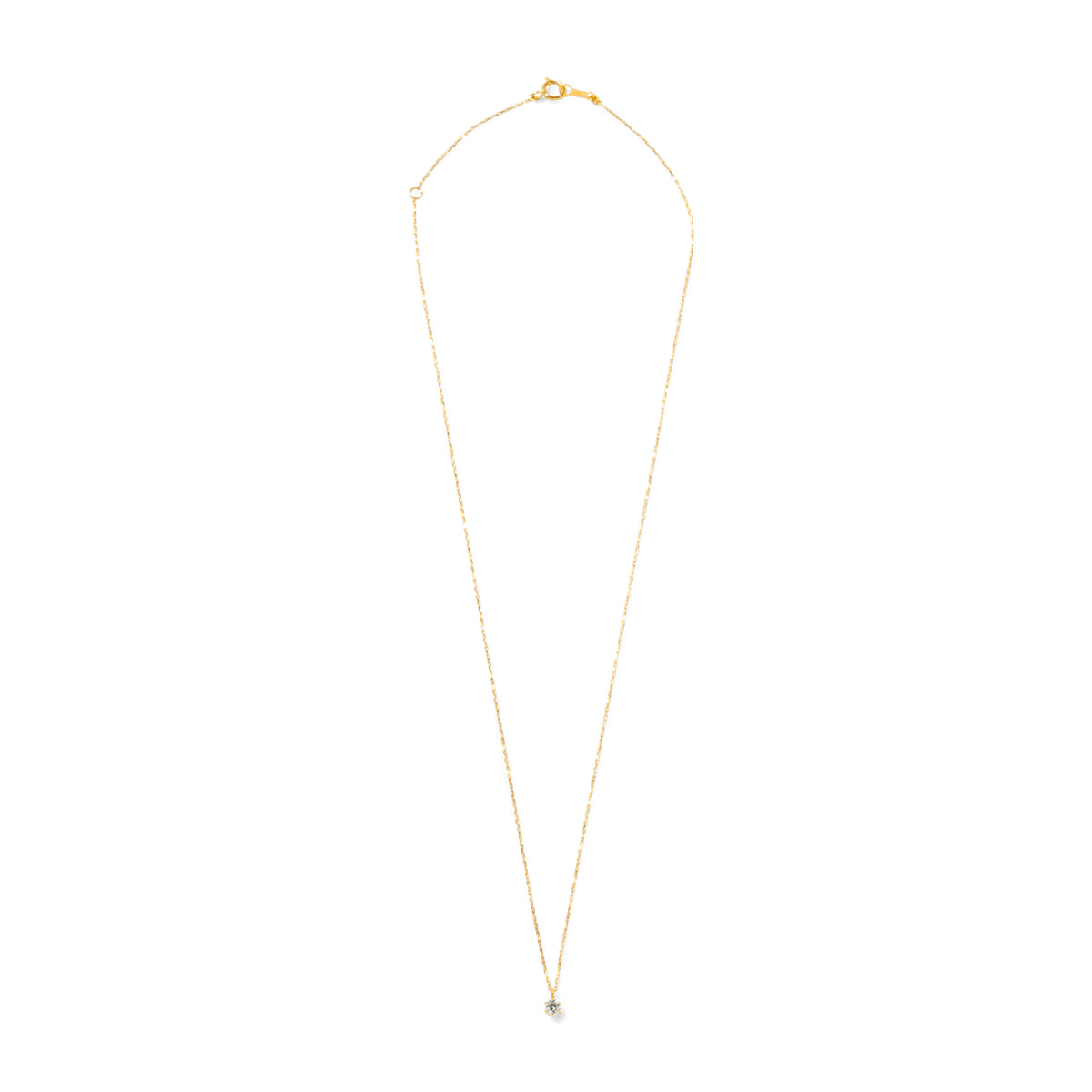 ダイヤモンドネックレス 1粒 6本爪 0.1ct Heart&Cupid K18YG イエローゴールド