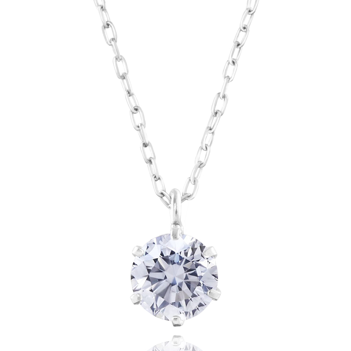 ダイヤモンドネックレス 1粒 6本爪 0.2ct PT プラチナ
