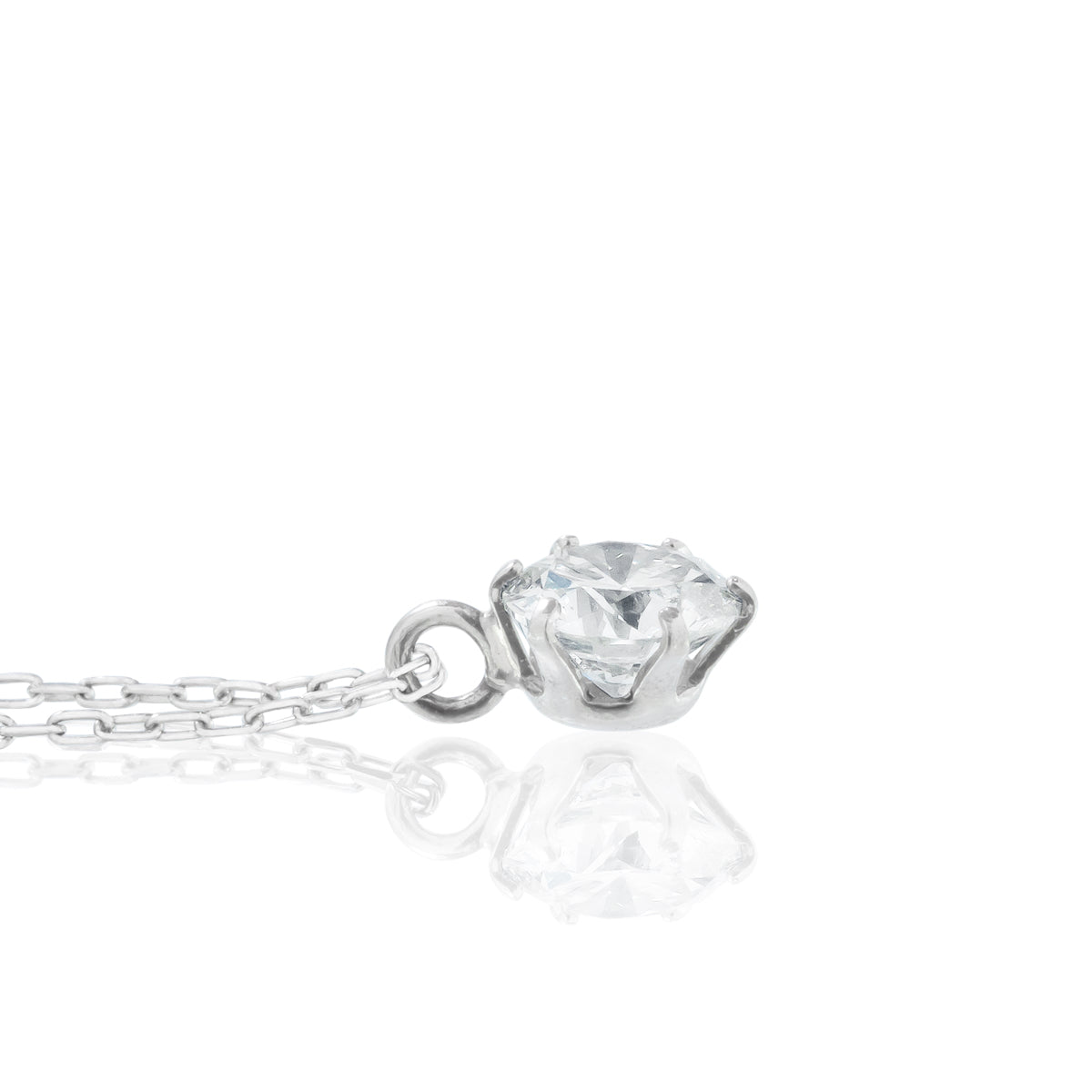 ダイヤモンドネックレス 1粒 6本爪 0.2ct PT プラチナ
