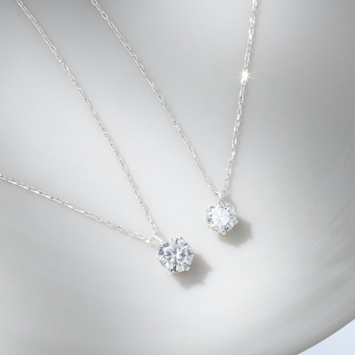 ダイヤモンドネックレス 1粒 6本爪 0.2ct PT プラチナ