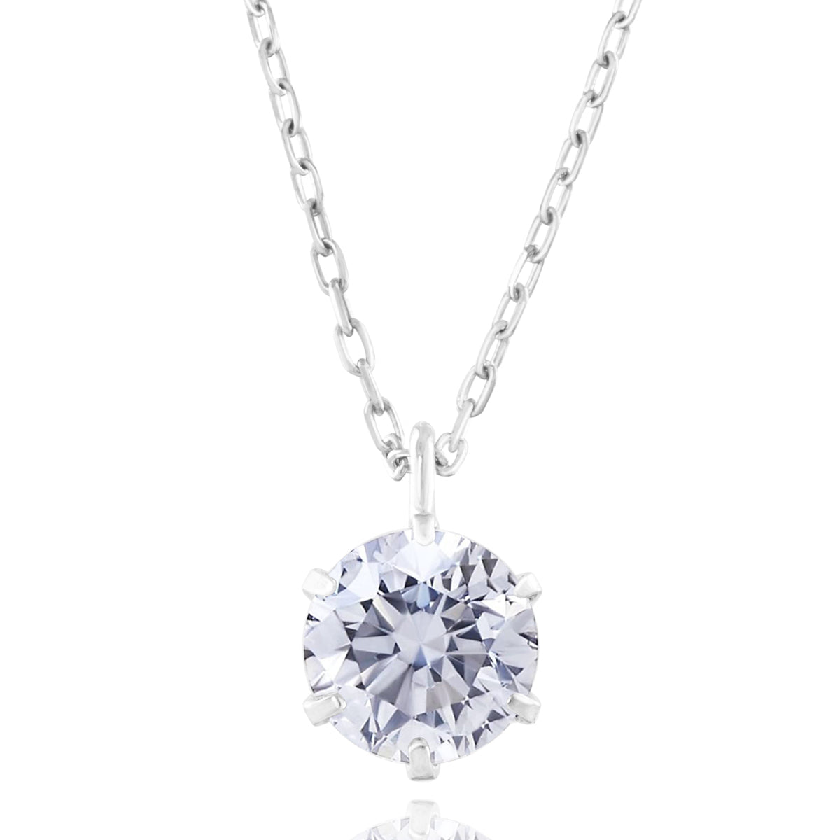 ダイヤモンドネックレス 1粒 6本爪 0.3ct PT プラチナ