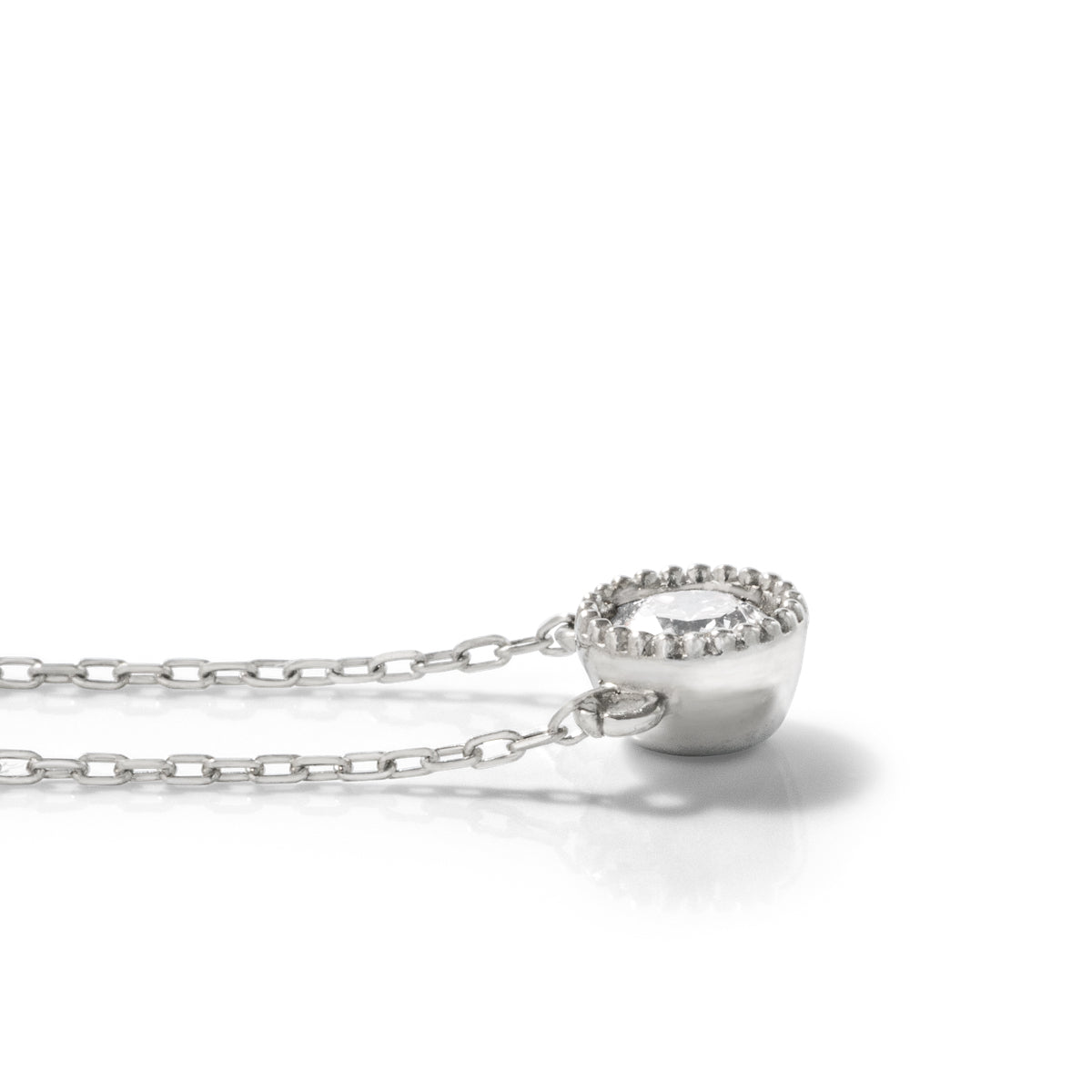 ダイヤモンドネックレス 1粒 0.1ct ミル打ち PT プラチナ