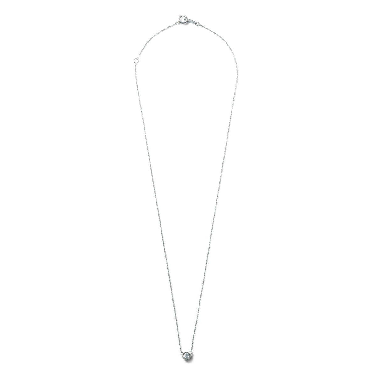 ダイヤモンドネックレス 1粒 0.1ct ミル打ち PT プラチナ