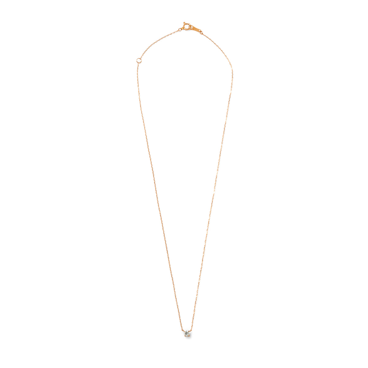 ダイヤモンドネックレス 1粒 4本爪 0.1ct Heart&Cupid K18PG ピンクゴールド