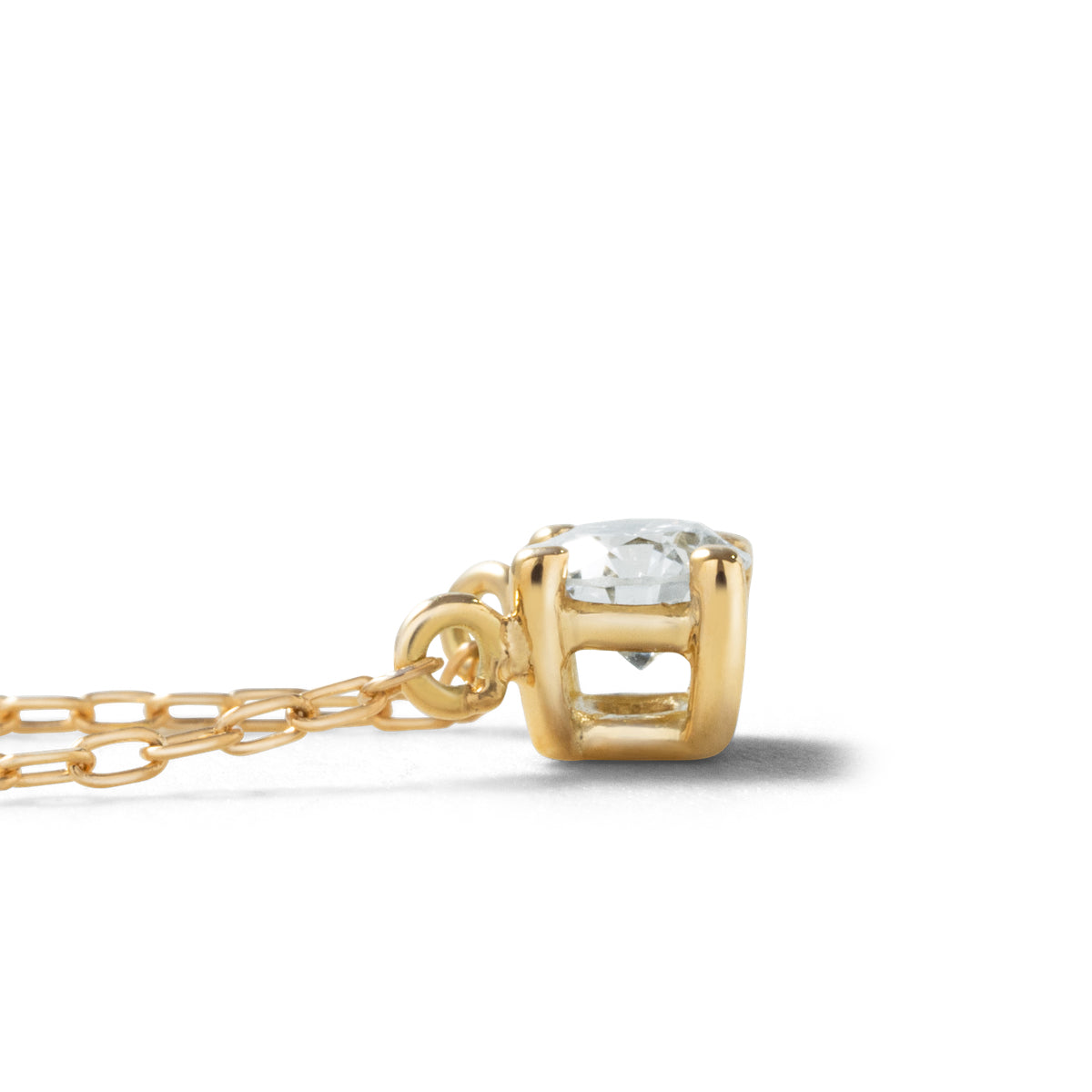 ダイヤモンドネックレス 1粒 4本爪 0.1ct Heart&Cupid K18YG イエローゴールド