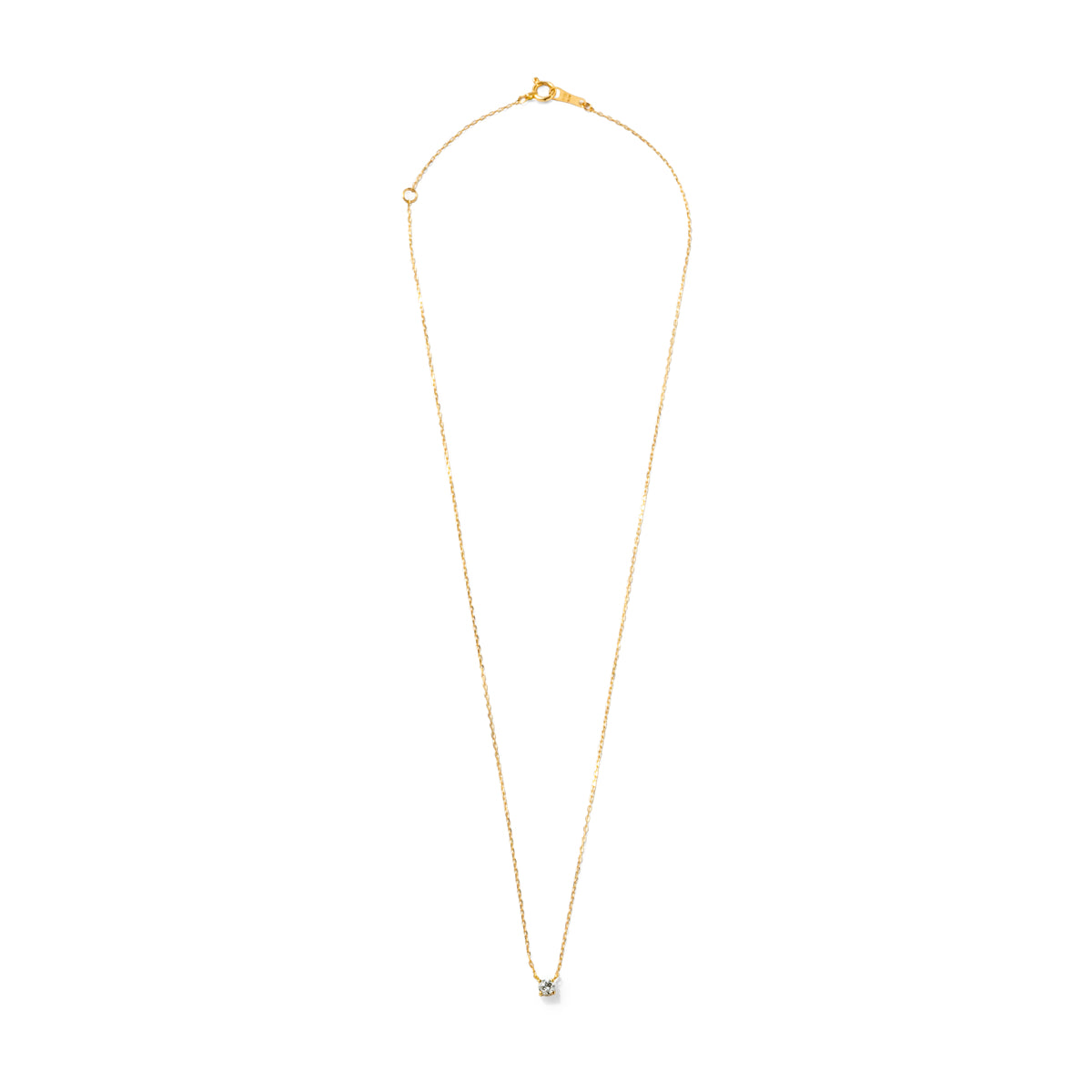 ダイヤモンドネックレス 1粒 4本爪 0.1ct Heart&Cupid K18YG イエローゴールド