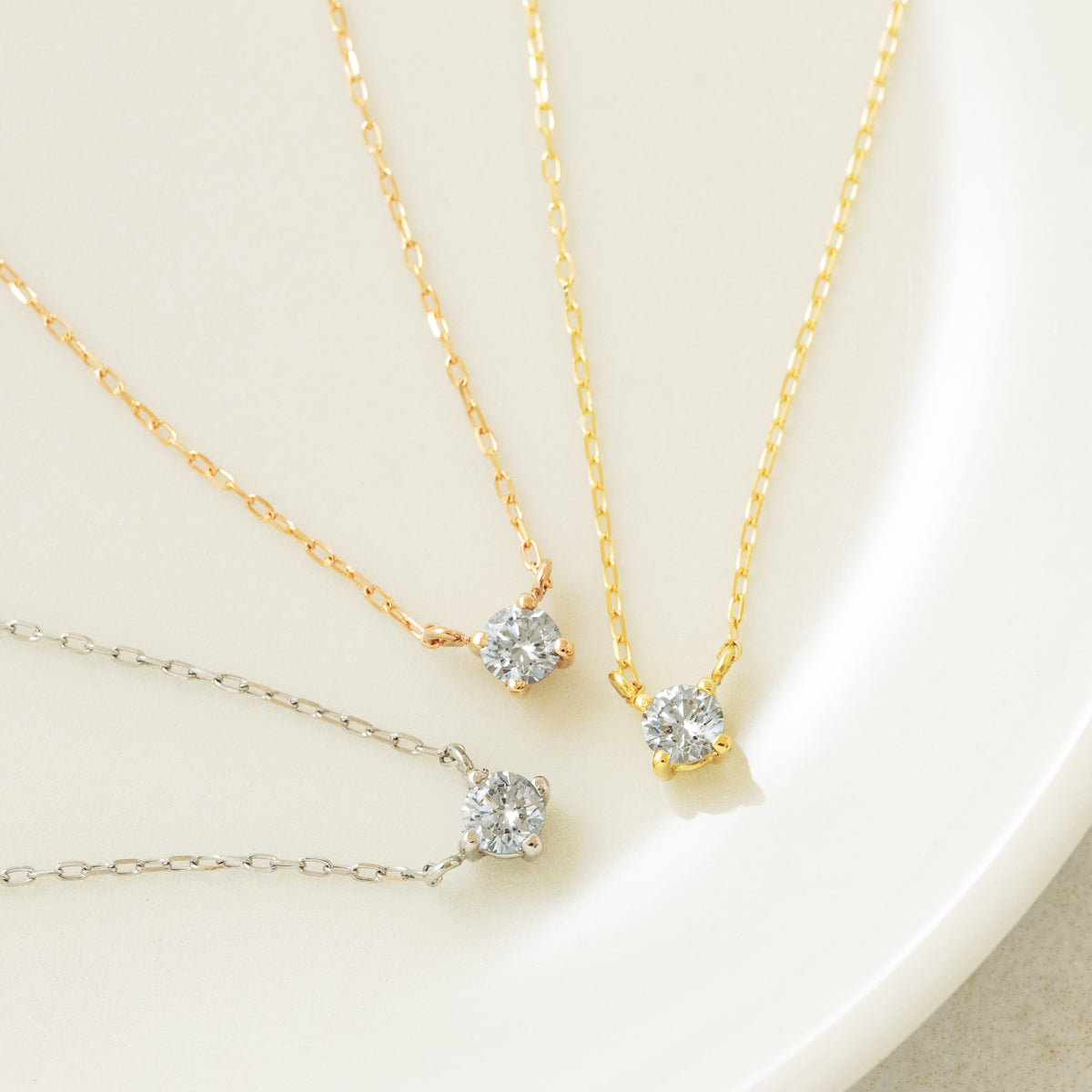 ダイヤモンドネックレス 1粒 4本爪 0.1ct PT プラチナ