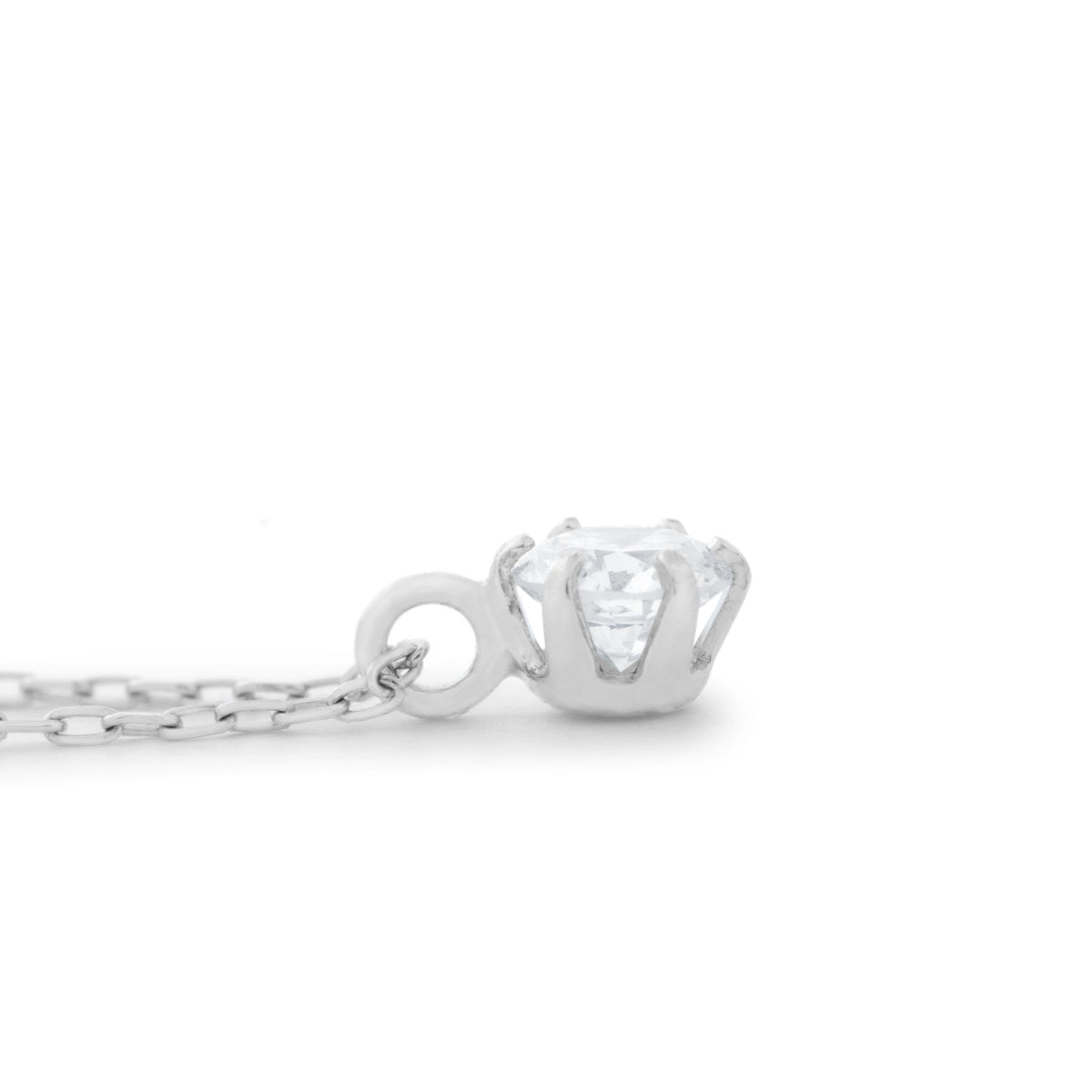 ダイヤモンドネックレス 1粒 6本爪 0.1ct Dカラー Heart&Cupid PT