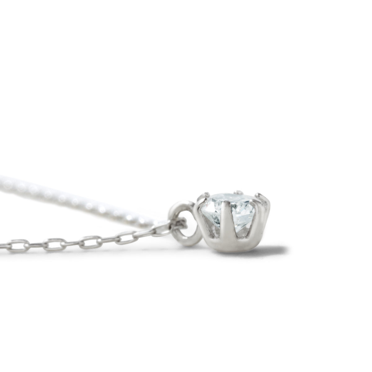 ダイヤモンドネックレス 1粒 6本爪 0.1ct PT プラチナ