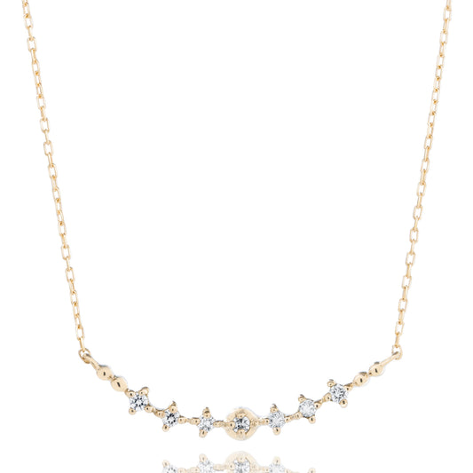 ダイヤモンドネックレス 7粒 0.06ct ライン K10YG イエローゴールド