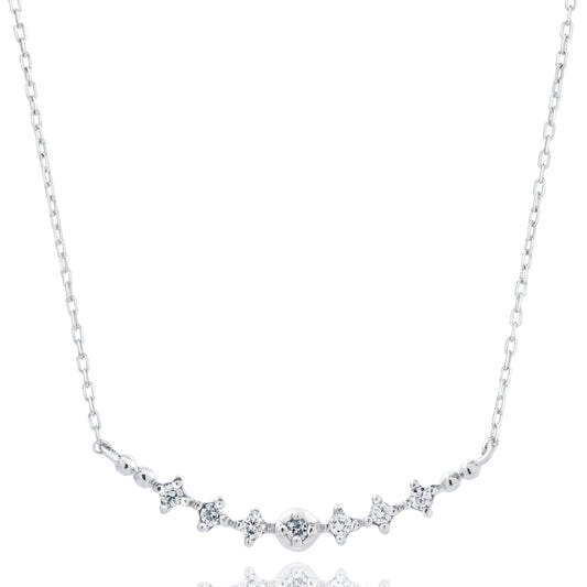 ダイヤモンドネックレス 7粒 0.06ct ライン PT プラチナ