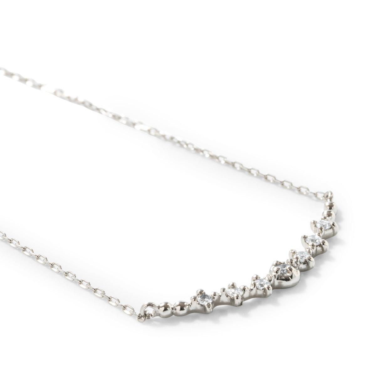 ダイヤモンドネックレス 7粒 0.06ct ライン PT プラチナ