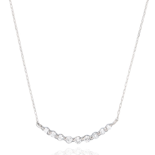 ダイヤモンドネックレス 9粒 0.1ct ライン PT プラチナ