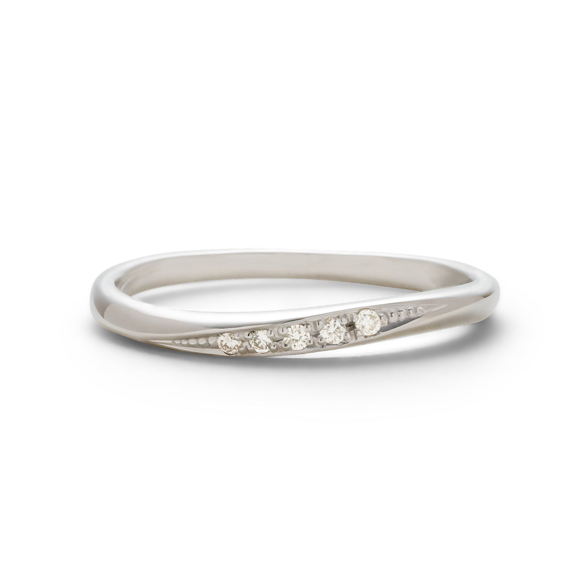 ダイヤモンドリング 5石 0.025ct K10WG ホワイトゴールド