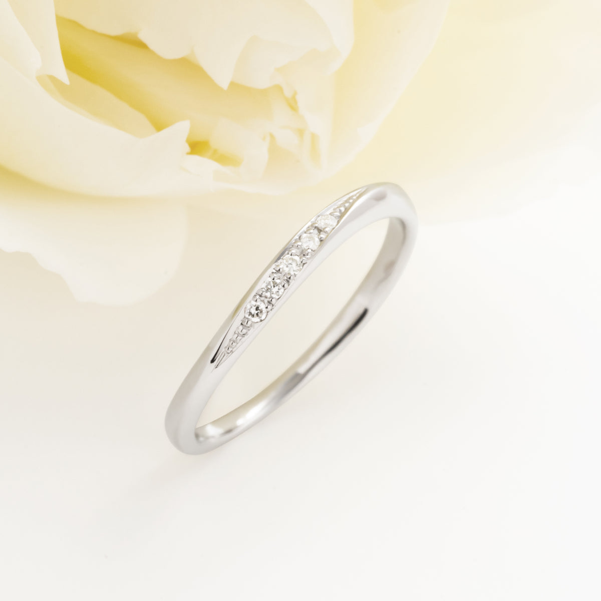 ダイヤモンドリング 5石 0.025ct K10WG ホワイトゴールド