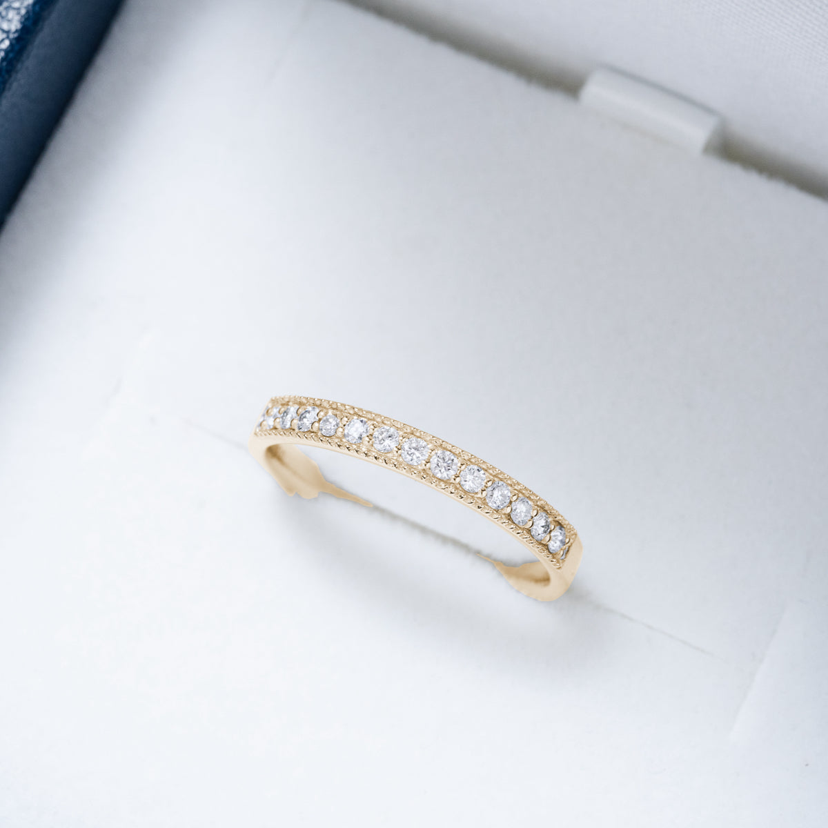 エタニティリング ミル打ち 0.13ct K18YG イエローゴールド