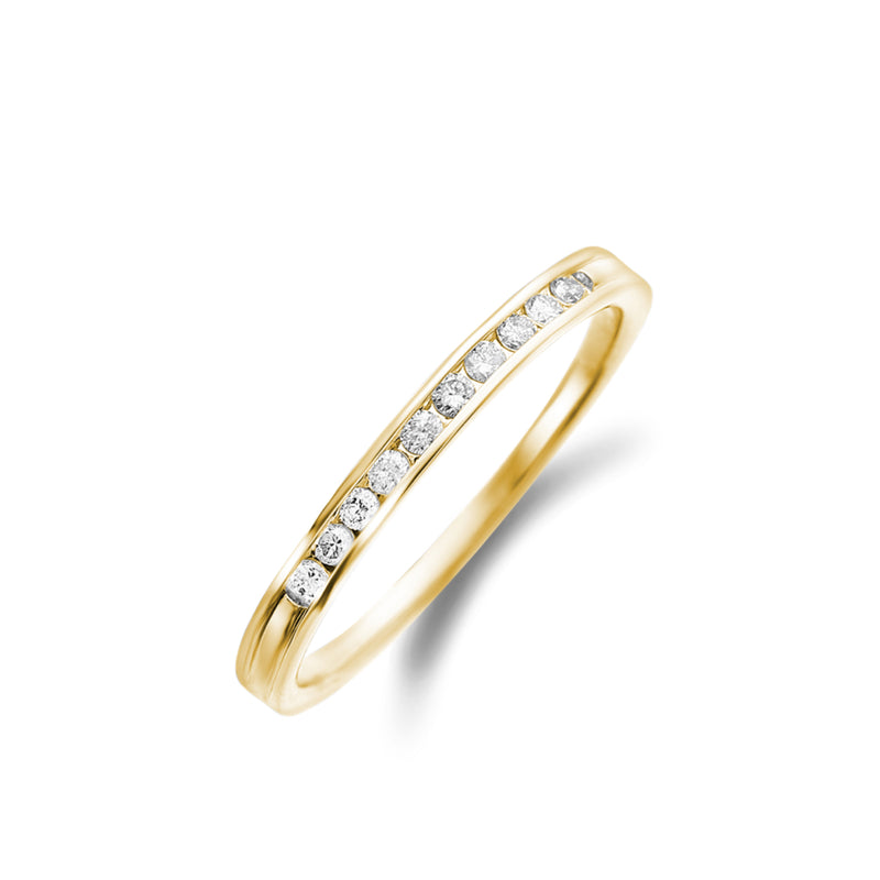 ハーフエタニティリング レール留 0.1ct K18YG イエローゴールド