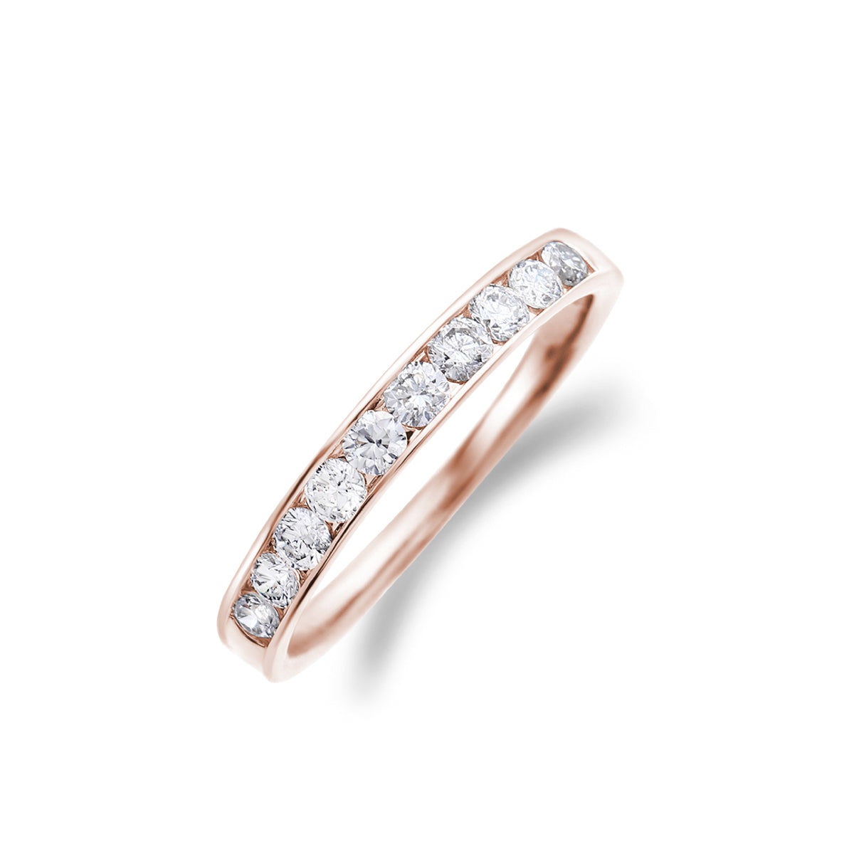 ハーフエタニティリング レール留め 0.3ct K18PG ピンクゴールド