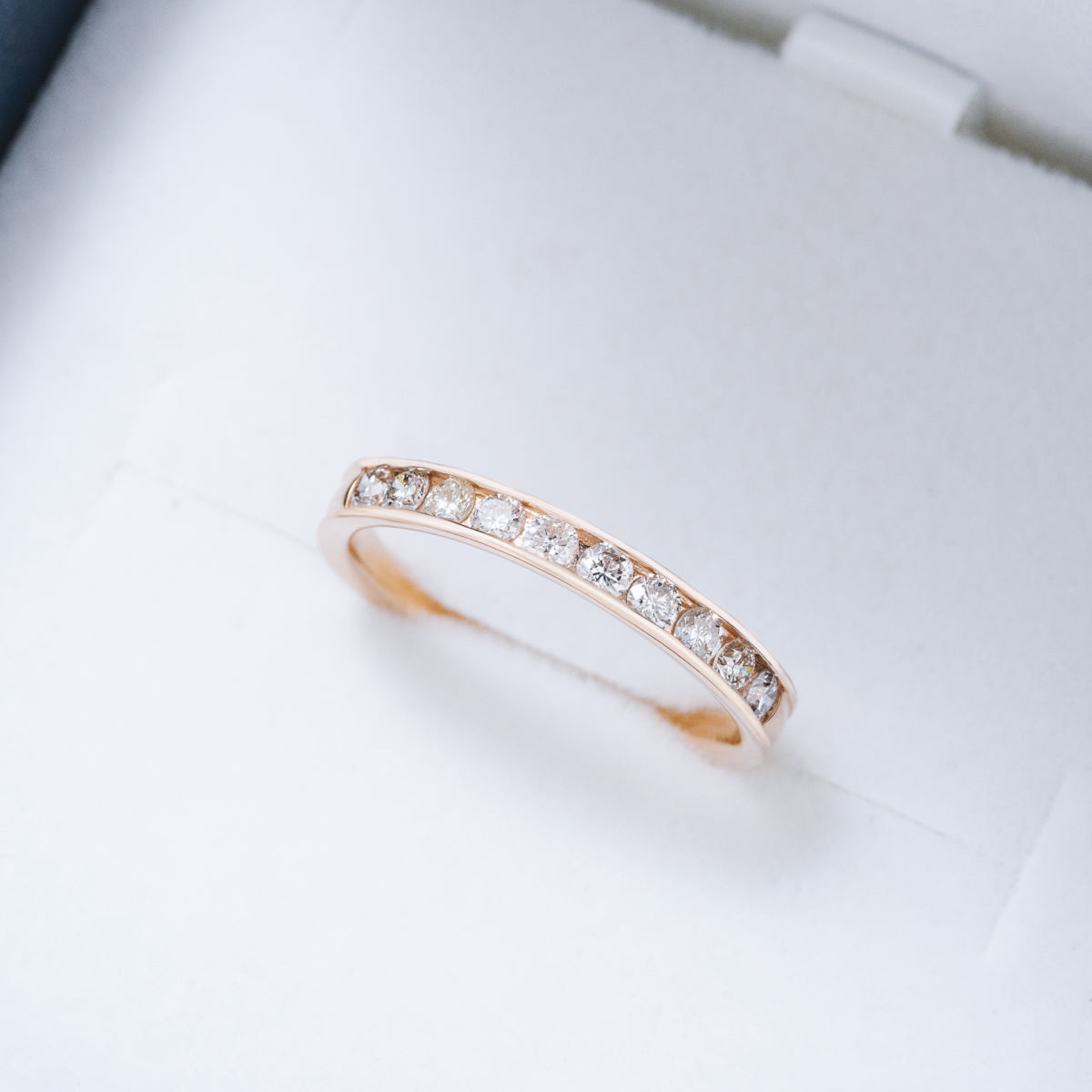 ハーフエタニティリング レール留め 0.3ct K18PG ピンクゴールド