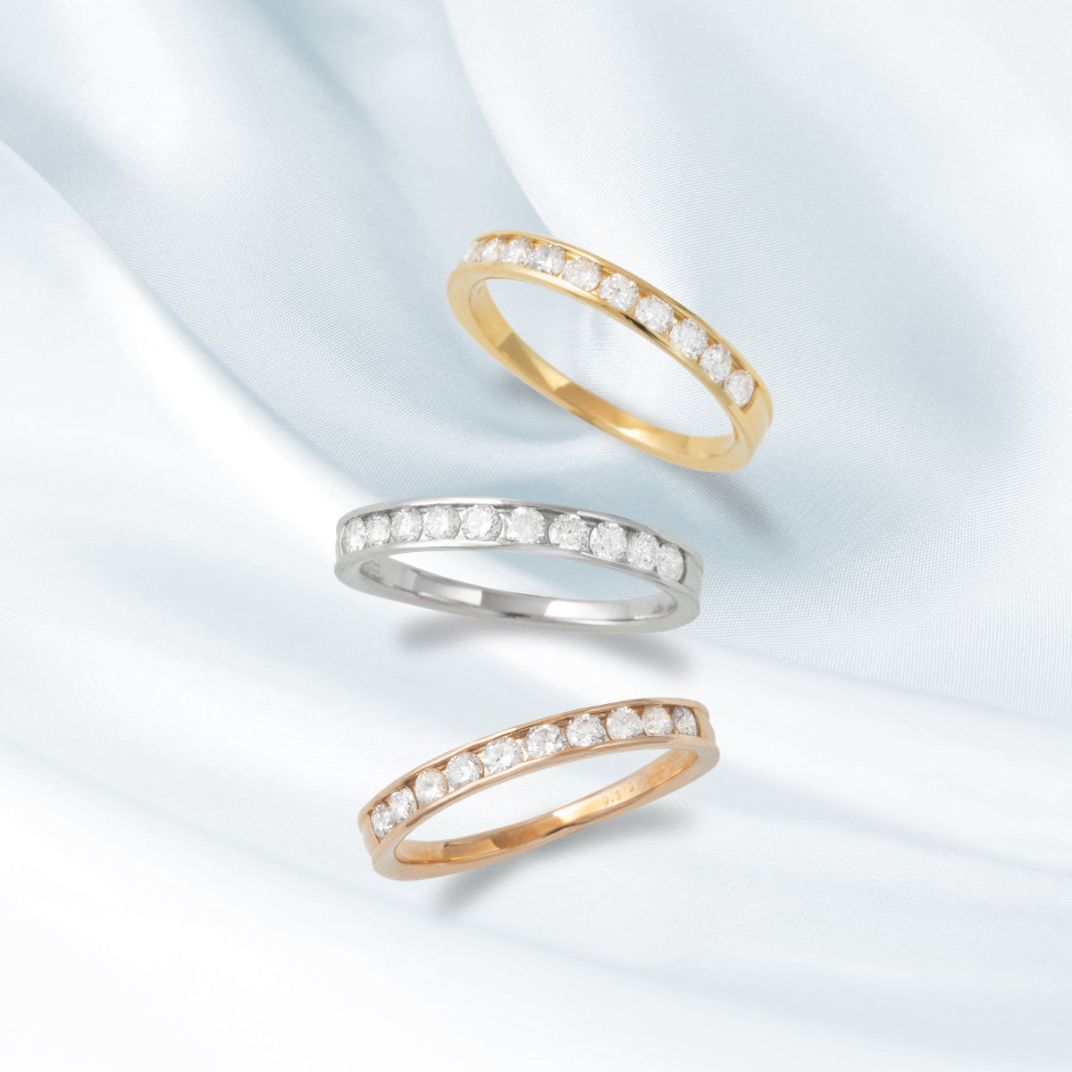 ハーフエタニティリング レール留め 0.3ct K18PG ピンクゴールド