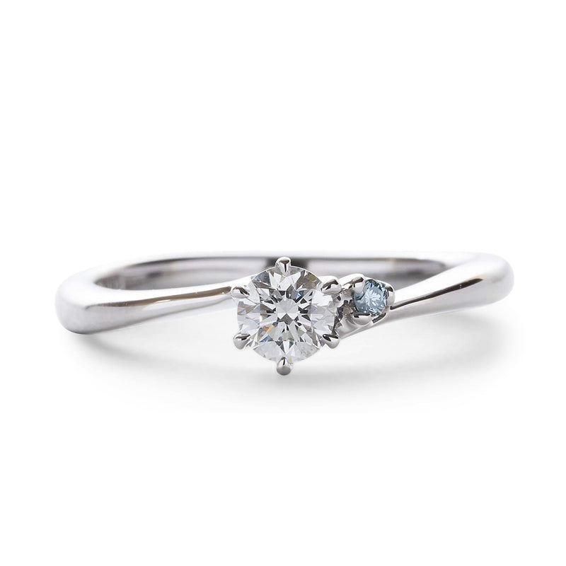 アイスブルーダイヤモンドリング 0.2ct PT900 プラチナ 6本爪留め