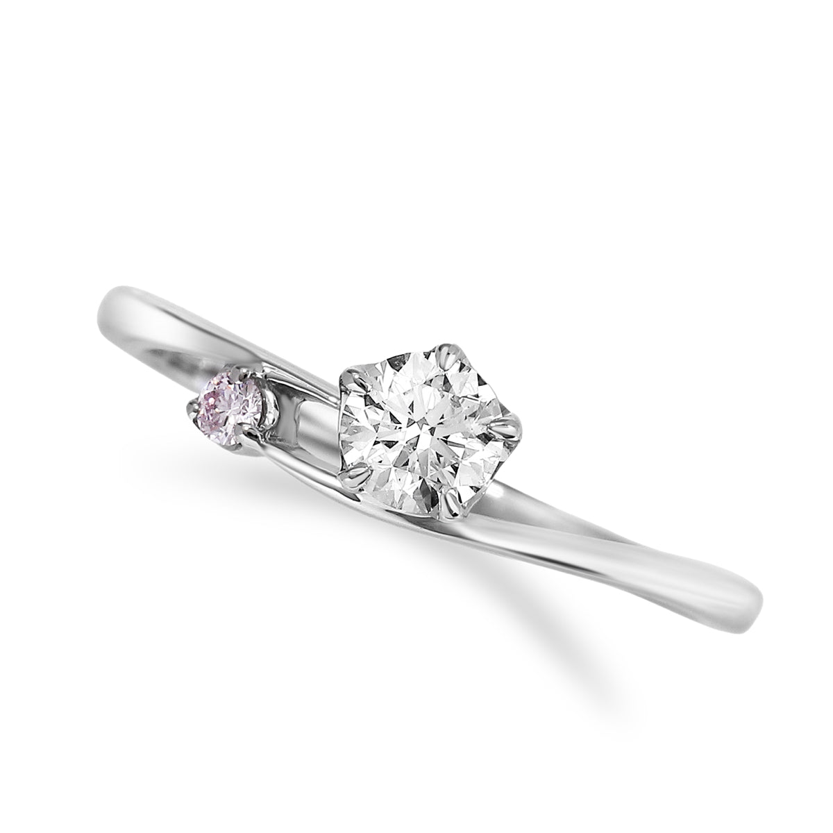 ピンクダイヤモンドリング 0.2ct-up PT900 プラチナ 5本爪留め