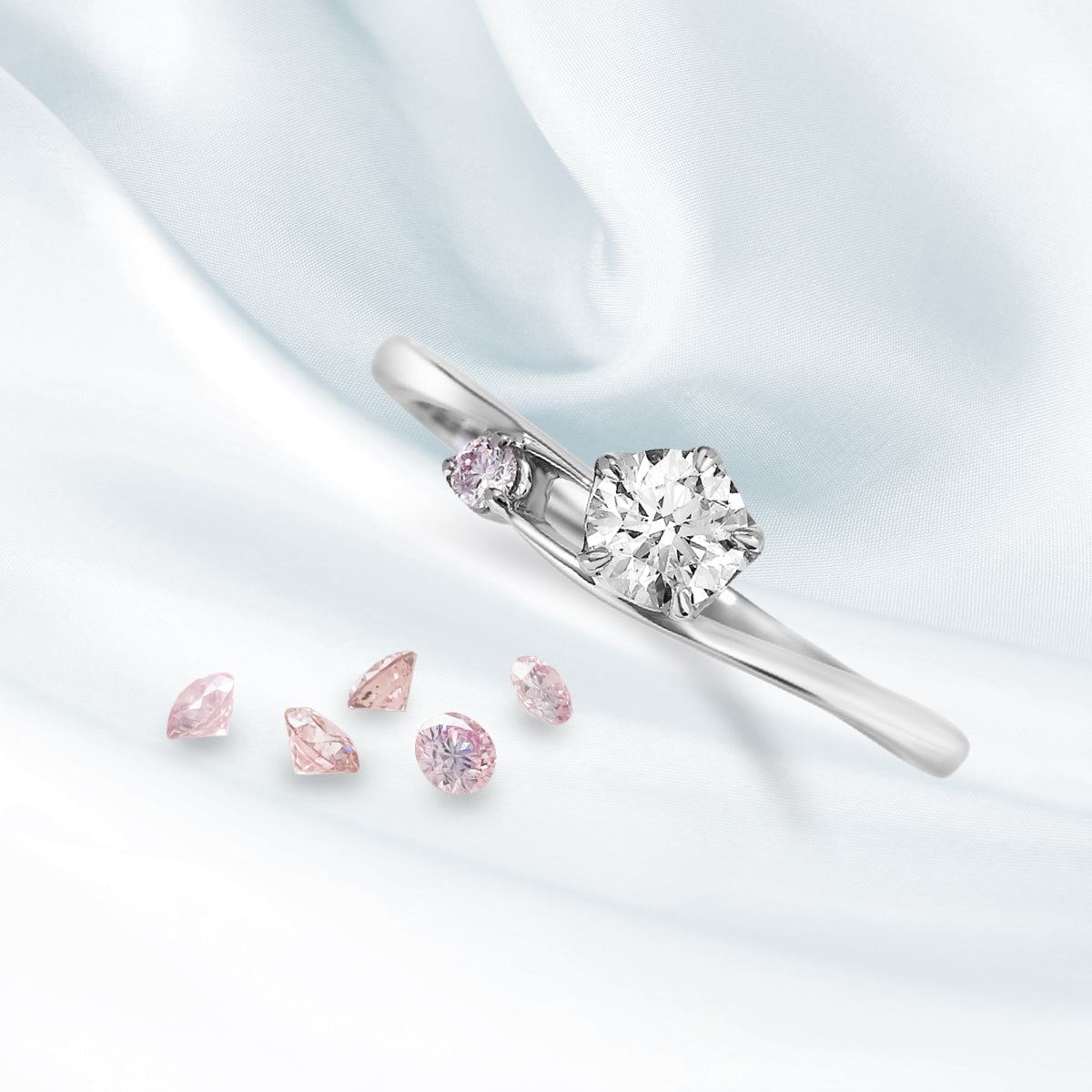 ピンクダイヤモンドリング 0.2ct-up PT900 プラチナ 5本爪留め