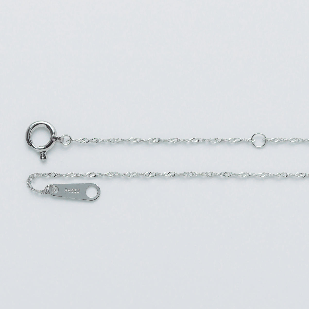 スクリューチェーン ネックレス PT850 プラチナ 最長45cm 線形0.13mm