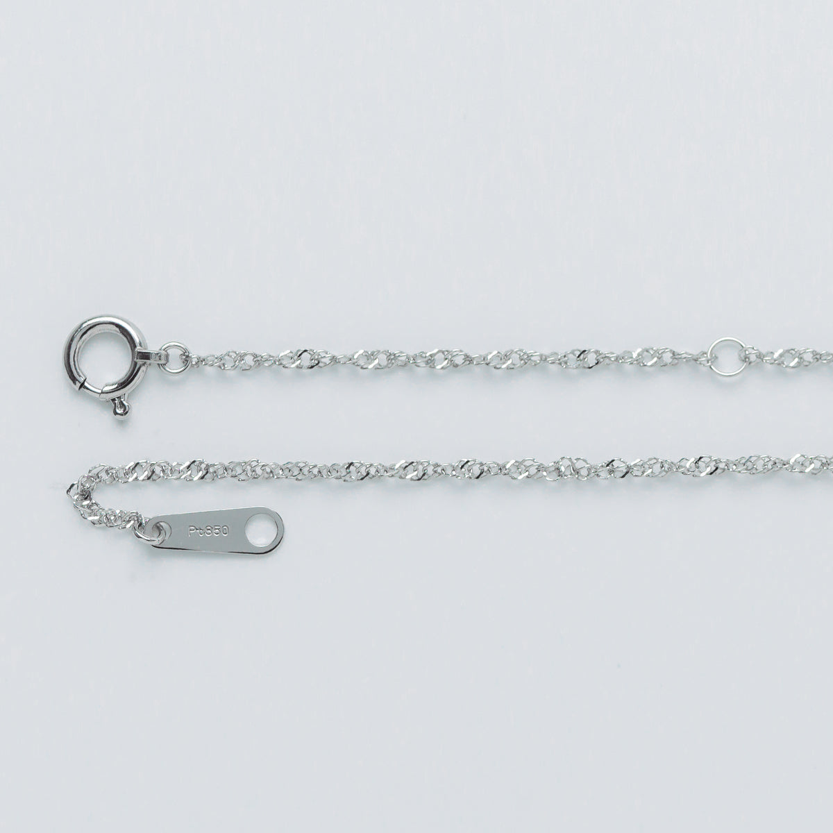 スクリューチェーン ネックレス PT850 プラチナ 最長45cm 線形0.18mm