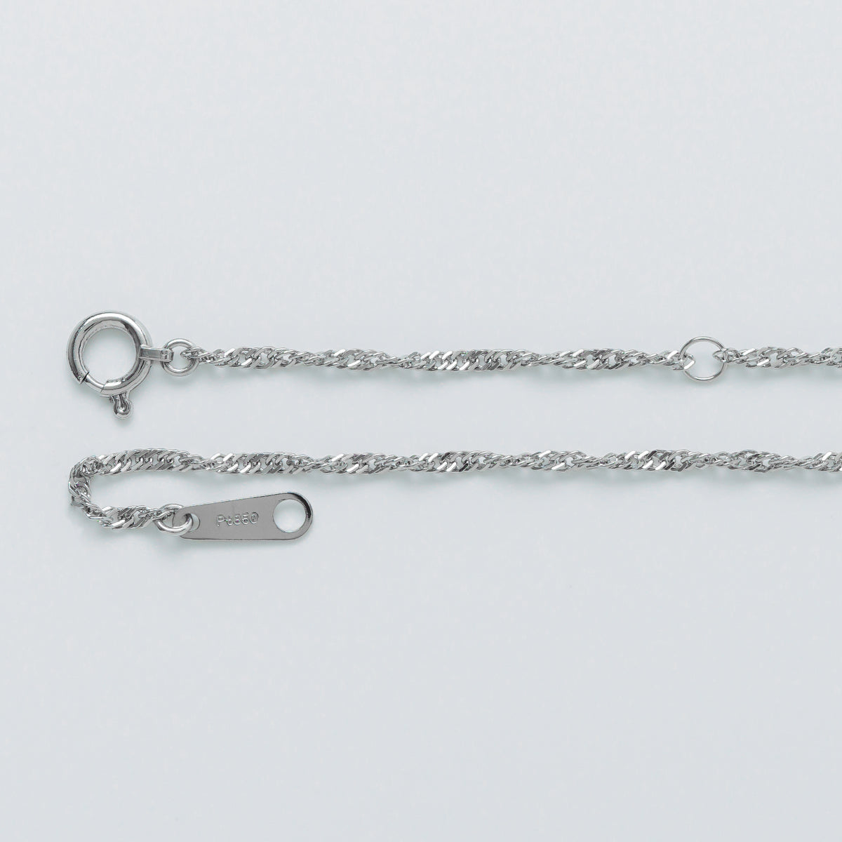 スクリューチェーン ネックレス PT850 プラチナ 最長45cm 線形0.25mm