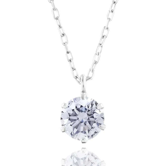 ダイヤモンドネックレス 1粒 6本爪 0.2ct PT プラチナ