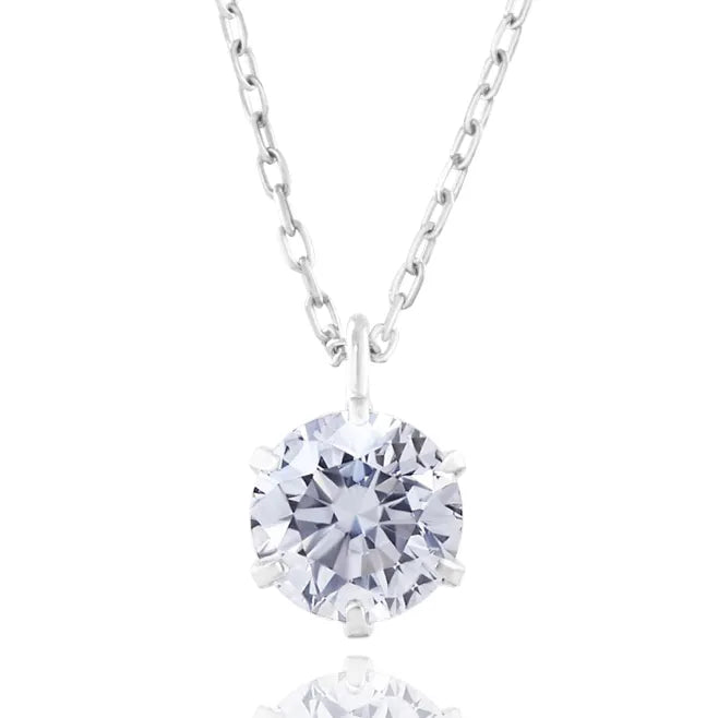 ダイヤモンドネックレス 1粒 6本爪 0.3ct PT プラチナ