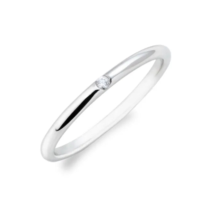 ダイヤモンドリング PT900 1石 0.01ct / ストレート 細身
