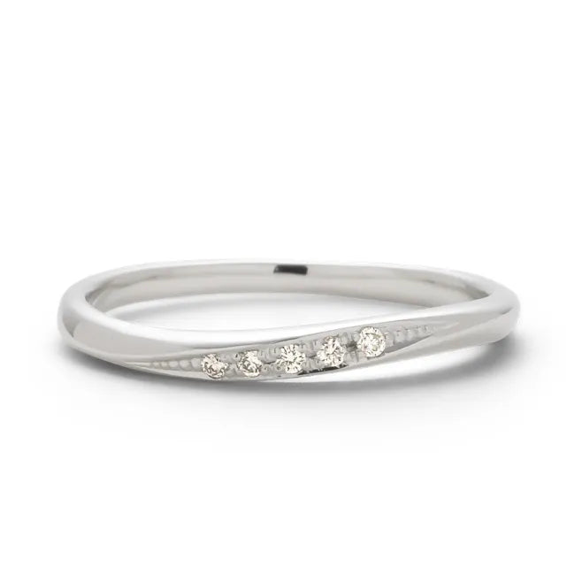 ダイヤモンドリング 5石 0.025ct K10WG ホワイトゴールド