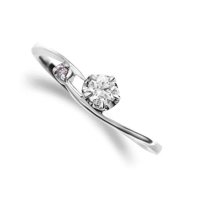 ピンクダイヤモンドリング 0.1ct-up PT900 プラチナ 5本爪留め