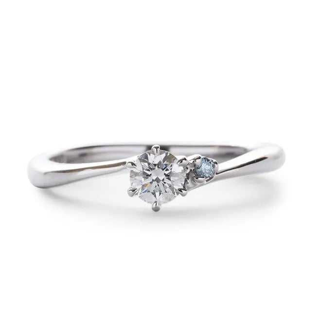 アイスブルーダイヤモンドリング 0.2ct PT900 プラチナ 6本爪留め