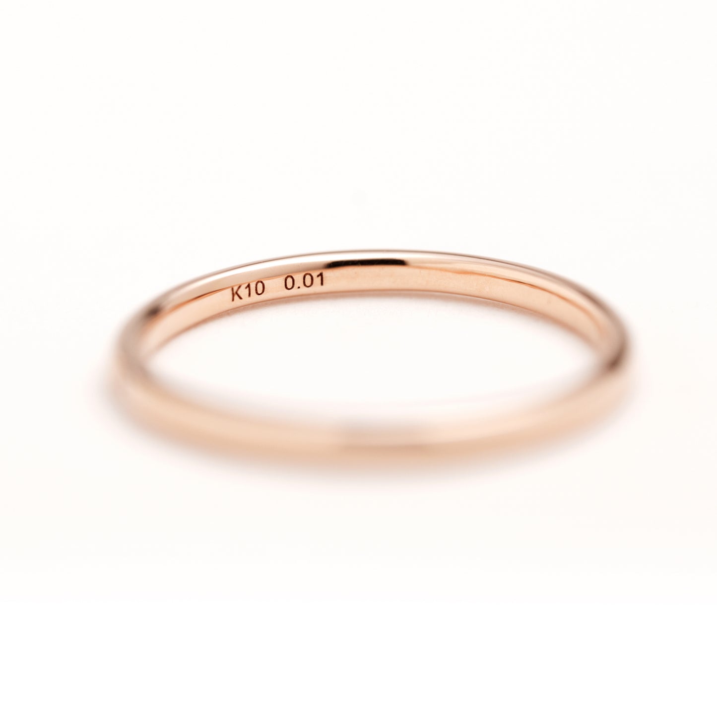 ダイヤモンドリング 1石 0.01ct ストレート 細身 K10PG ピンクゴールド