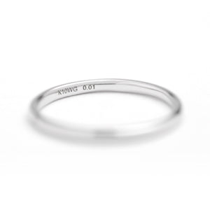 ダイヤモンドリング 1石 0.01ct ストレート 細身 K10WG